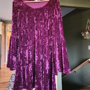 Crushed velvet fuchsia Dress